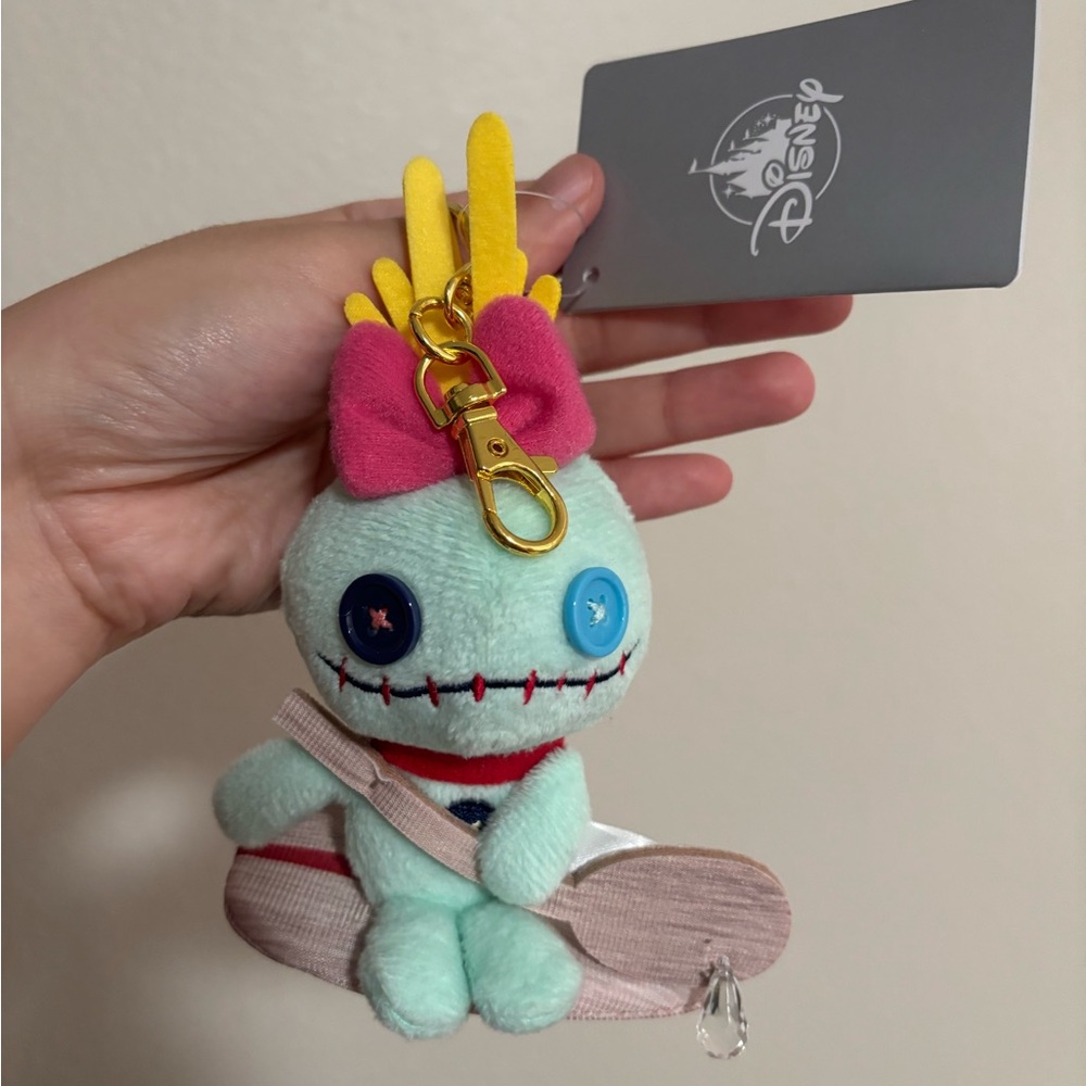 Disney Store Japan Stitch Doll Scrump Plush Keychain Stitch Sup Day